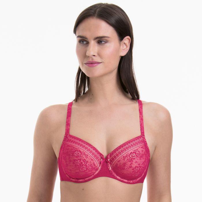 Reggiseno Fleur Antracite Rosso